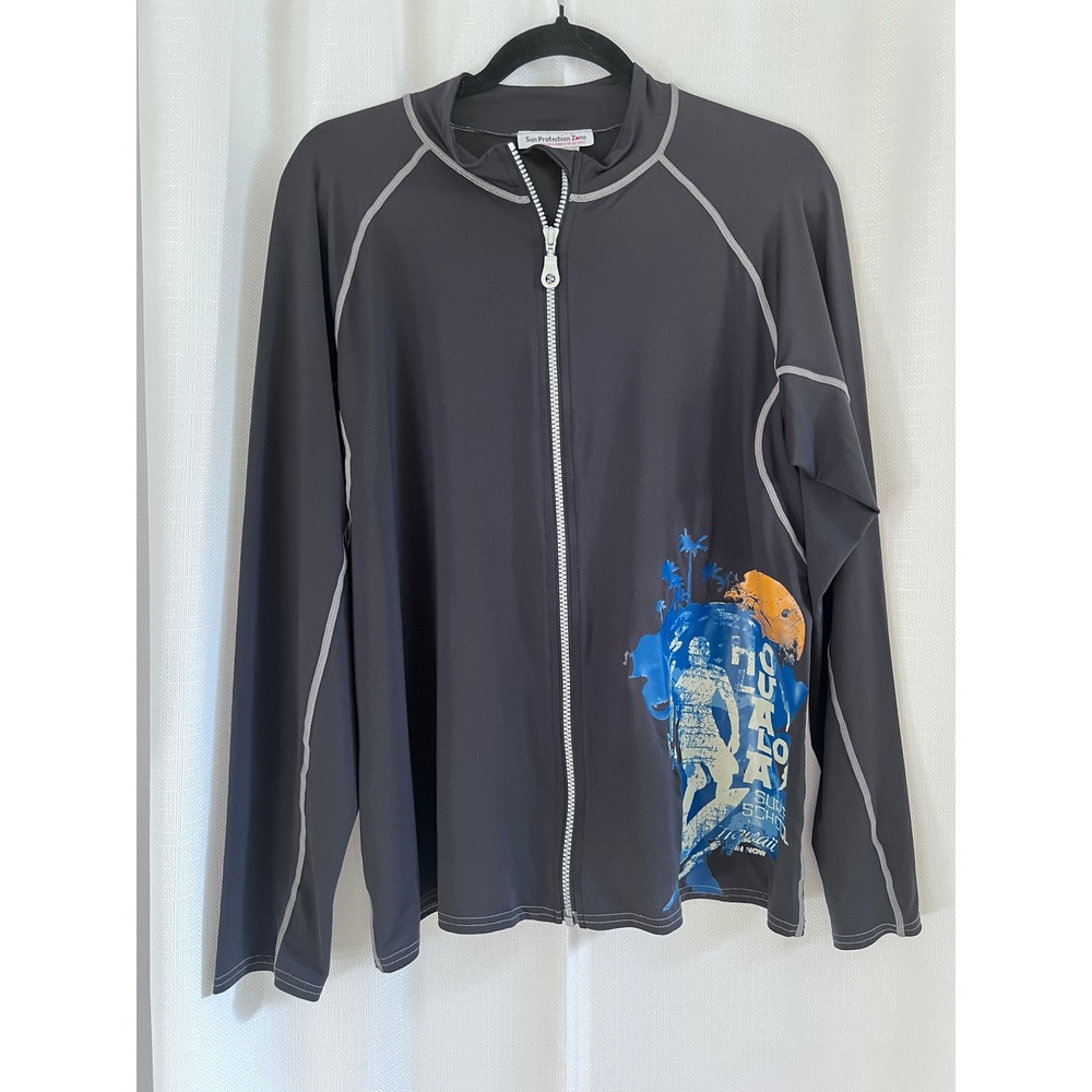 Sun Protection Zone DuckSkinz UV H2O Armor Rash‎ Guard Surf Swim Zip Jacket